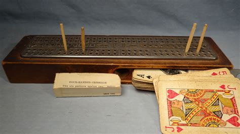 Vintage Cribbage Board W Original Game Directions Vintage Cribbage Board W Original Game Directions